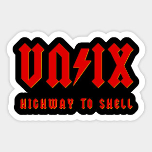 UNIX red Sticker